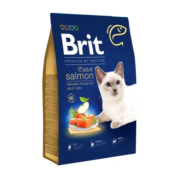 BRIT PREMIUM CAT ADULT SALMON X 8 KG